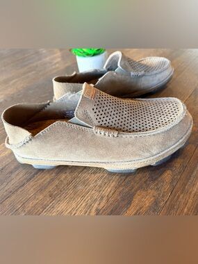 OLUKAI Men's MOLOA AHO CLAY-HUSK NUBUCK LEATHER SLIP-ON LOAFERS CASUAL SHOES 8.5